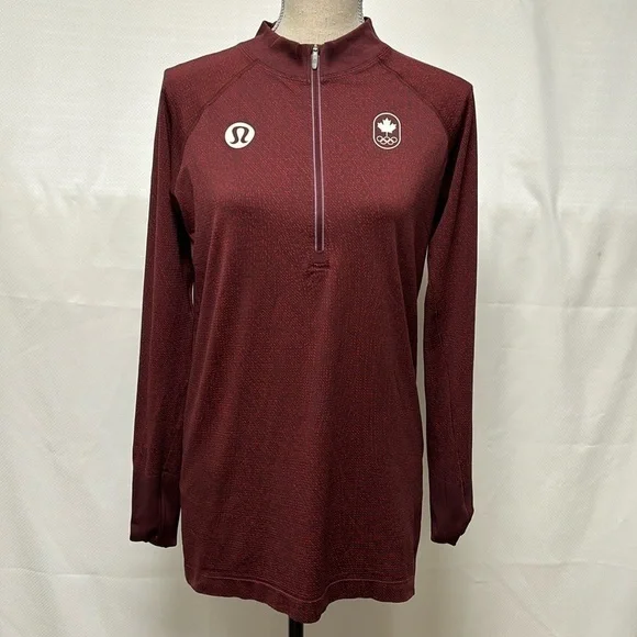 Lululemon Team Canada Swiftly Tech Half Zip 2.0 with COC logo - Picture 2 of 10